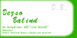 dezso balind business card